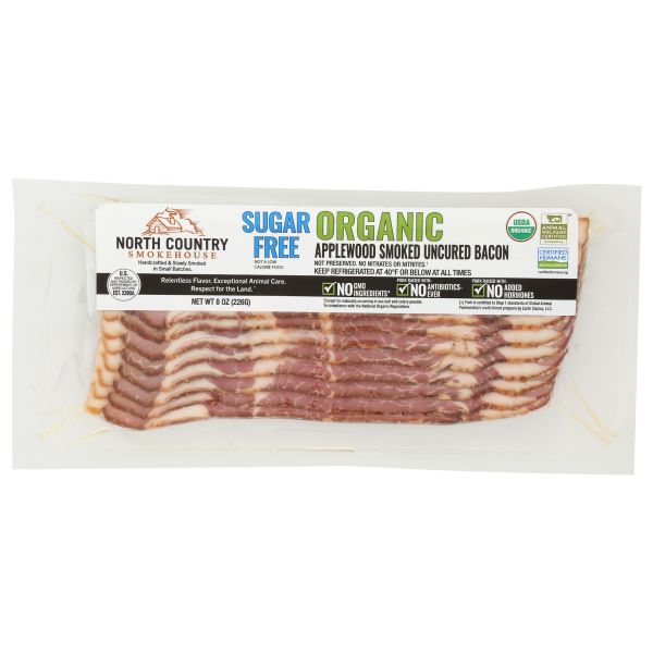 NORTH COUNTRY SMOKEHOUSE: Sugar Free Organic Applewood Smoked Uncured Bacon, 8 oz