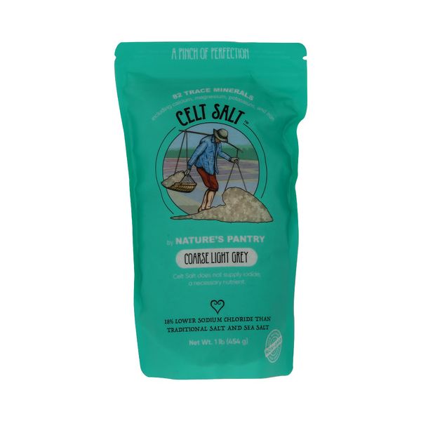 CELT SALT BY NATURE'S PANTRY: Coarse Light Grey Salt, 1 lb