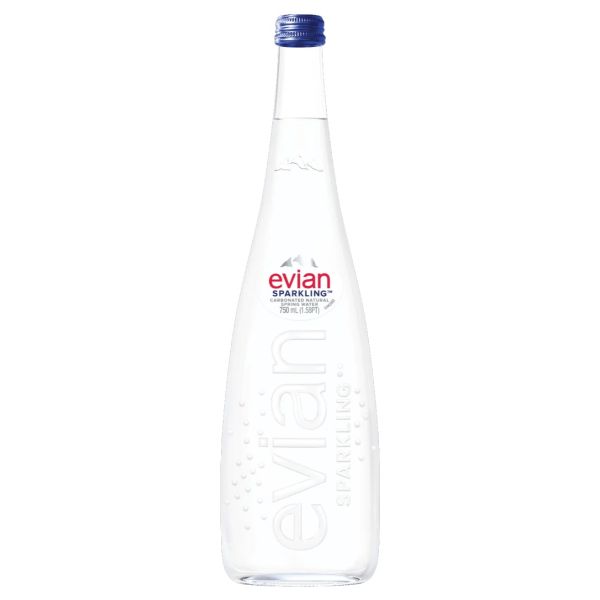 EVIAN: Water Sparkling Glass, 750 ml