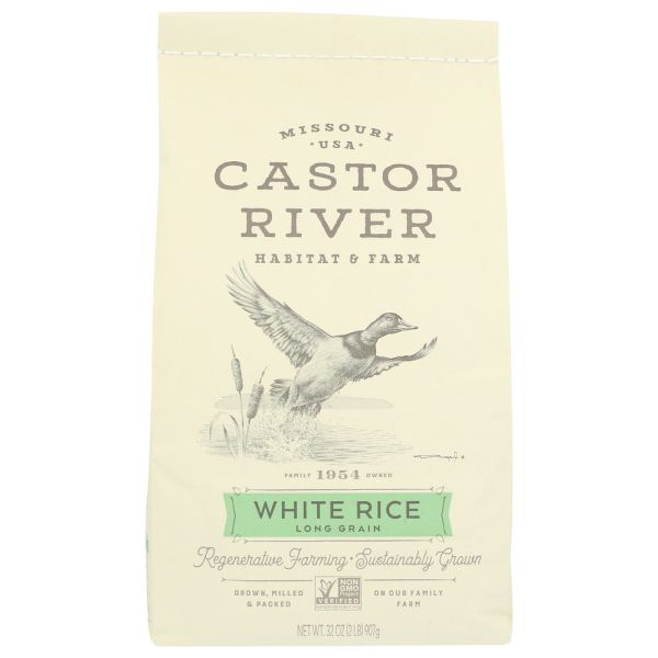 CASTOR RIVER FARMS: Long Grain White Rice, 32 oz