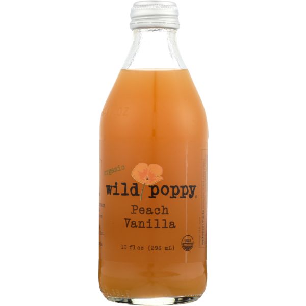 WILD POPPY: Juice Peach Vanilla Organic, 10 fo