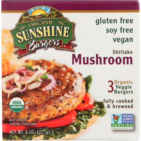 SUNSHINE BURGER: Shiitake Mushroom Veggie Burger, 8 oz