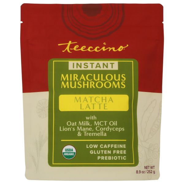 TEECCINO: Miraculous Mushrooms Instant Matcha Latte, 7.9 oz