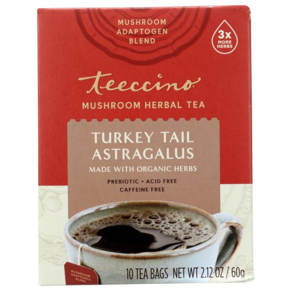 TEECCINO: Tea Turkey Tail Astragalus Mushroom, 10 ct