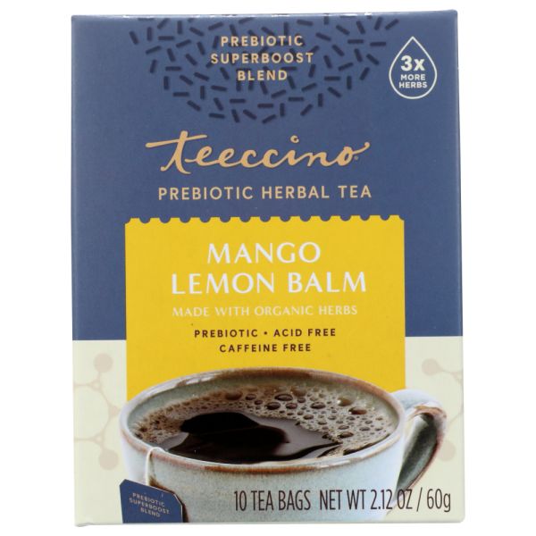 TEECCINO: Tea Mango Lemon Prebiotic, 10 ct