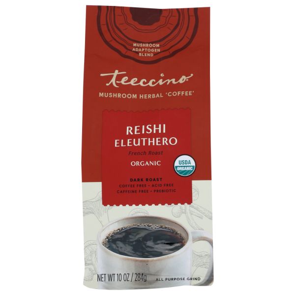 TEECCINO: Coffee Reishi Eleuthero Mushroom, 10 oz