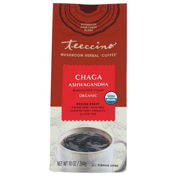 TEECCINO: Coffee Chaga Ashwagandha Mushroom, 10 oz