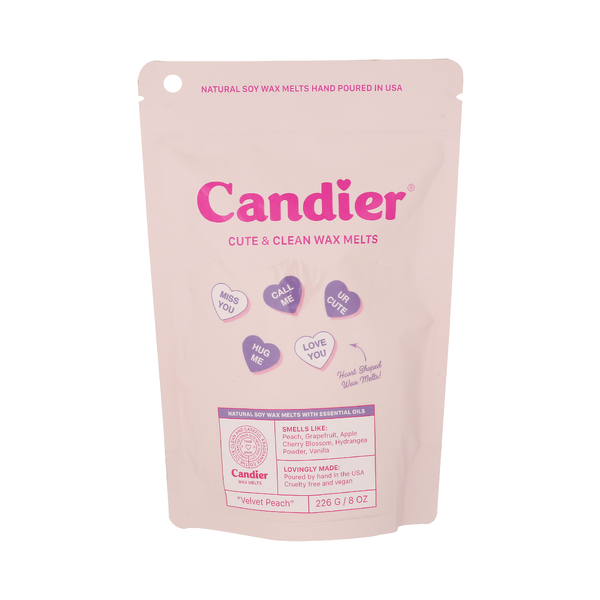 CANDIER: Velvet Peach Scented Wax Melts, 8 oz
