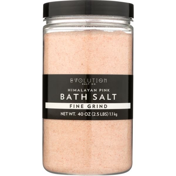 EVOLUTION SALT: Himalayan Pink Bath Salt Fine Grind, 40 oz