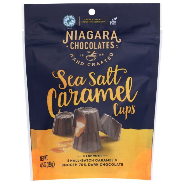 NIAGARA: 70% Dark Sea Salt Caramel Cups, 4.5 oz