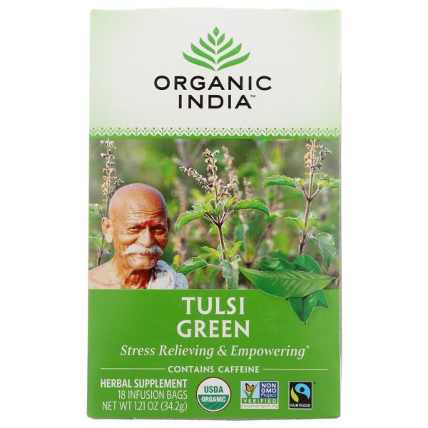 ORGANIC INDIA: Tulsi Green Tea, 18 bg