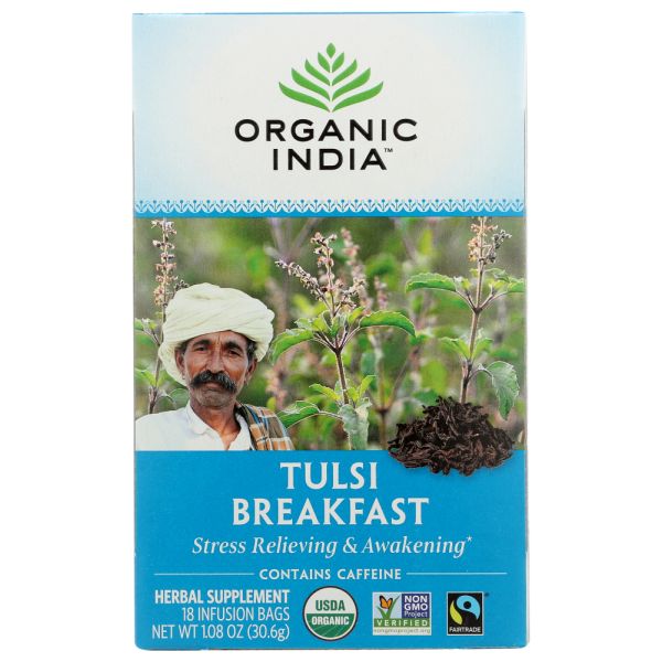 ORGANIC INDIA: Organic Tulsi Breakfast Tea, 18 bg