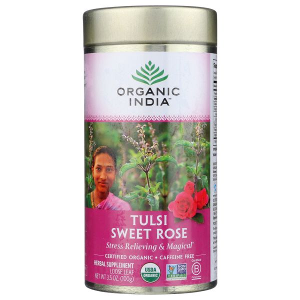 ORGANIC INDIA: Tulsi Sweet Rose Tea, 3.5 oz