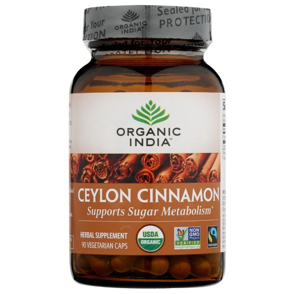 ORGANIC INDIA: Ceylon Cinnamon, 90 vc