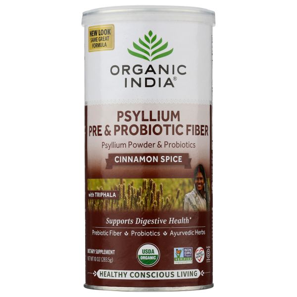 ORGANIC INDIA: Psyllium Pre Probiotic Cinnamon Spice, 10 oz