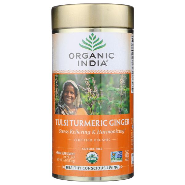 ORGANIC INDIA: Tulsi Turmeric Ginger Tea, 3.5 oz
