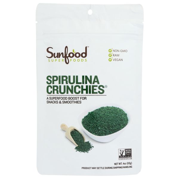 SUNFOOD SUPERFOODS: Spirulina Crunchy, 4 OZ
