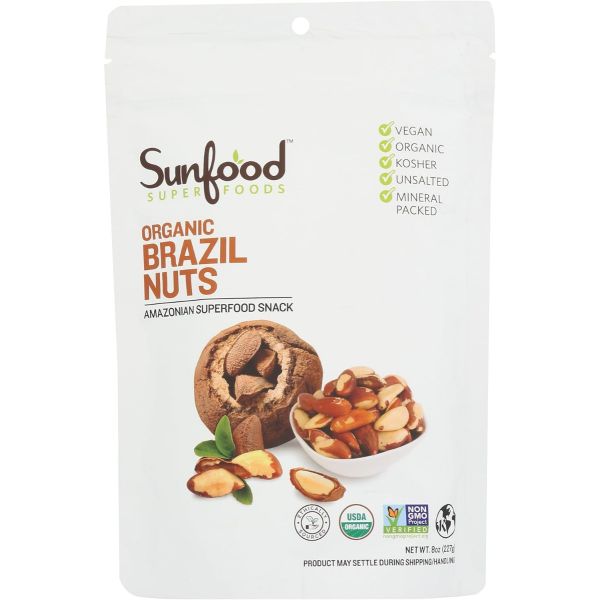 SUNFOOD SUPERFOODS: Organic Brazil Nuts, 8 oz