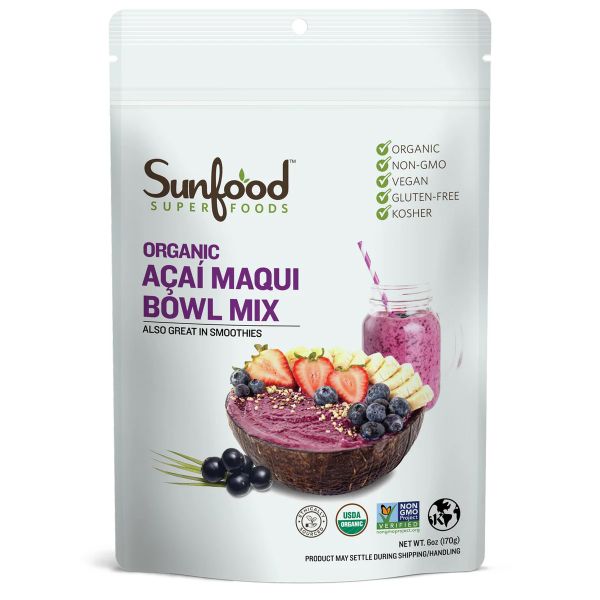 SUNFOOD SUPERFOODS: Bowl Acai Maqui Mix Organic, 6 oz