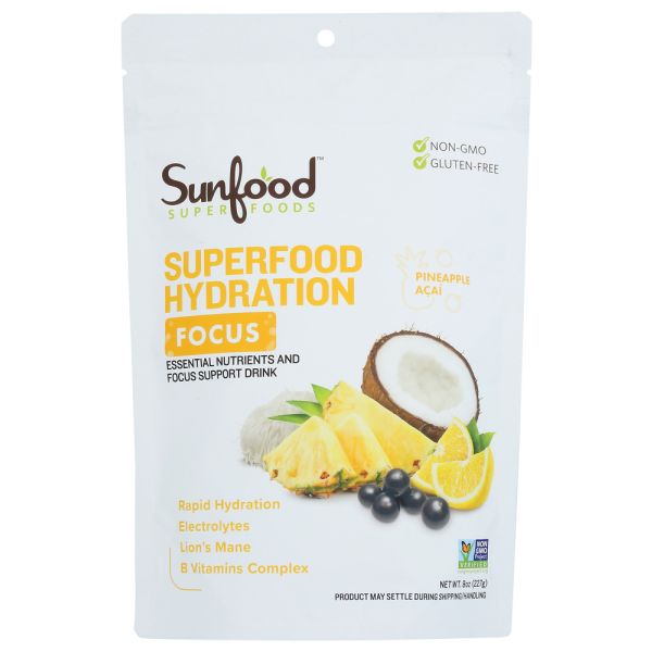SUNFOOD SUPERFOODS: Superfood Hydratn Focus, 8 OZ