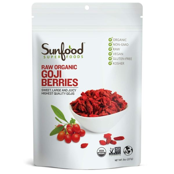 SUNFOOD SUPERFOODS: Organic Goji Berries, 8 oz