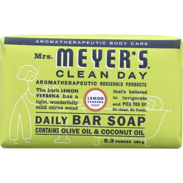 MRS MEYER'S CLEAN DAY: Daily Bar Soap Lemon Verbena, 5.3 oz