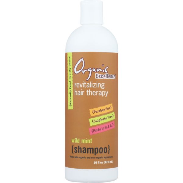 ORGANIC EXCELLENCE: Revitalizing Hair Therapy Wild Mint Shampoo, 16 oz