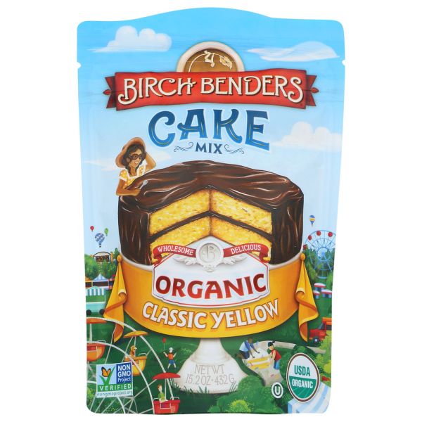 BIRCH BENDERS: Organic Classic Yellow Cake Mix, 15.2 oz