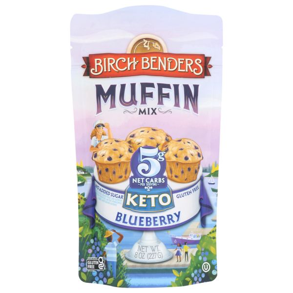 BIRCH BENDERS: Mix Keto Blubrry Muffin, 8 OZ