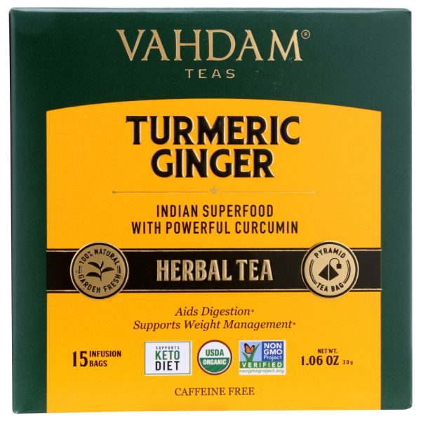 VAHDAM TEAS: Turmeric Ginger Herbal Tea, 1.06 oz