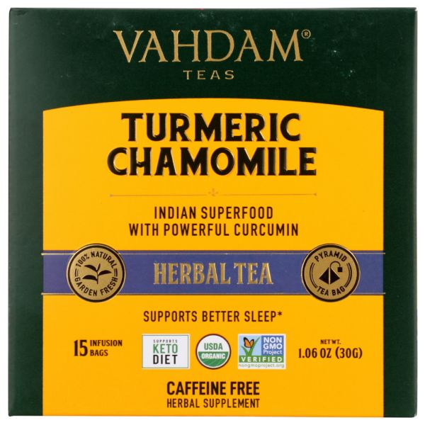 VAHDAM TEAS: Turmeric Chamomile Herbal Tea, 1.06 oz