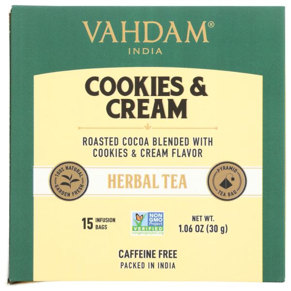 VAHDAM TEAS: Tea Herbl Cookie Crm 15Pc, 1.06 oz