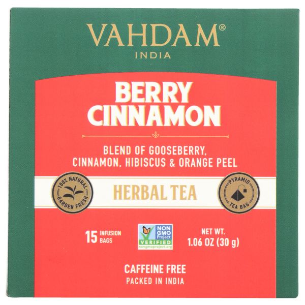 VAHDAM TEAS: Tea Herbl Brry Cinna 15Pc, 1.06 oz