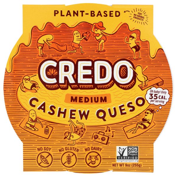 CREDO FOODS: Queso Cashew Medium, 9 oz