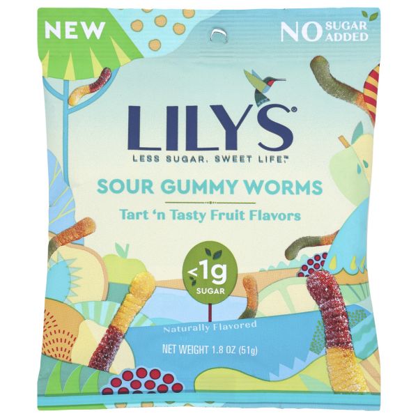 LILYS SWEETS: Sour Gummy Worms, 1.8 oz