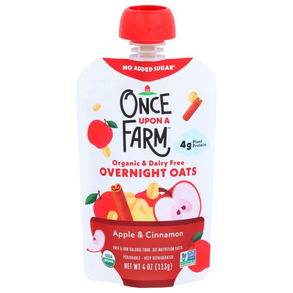 ONCE UPON A FARM: Oats Overnight Apple & Cinnamon, 4 oz