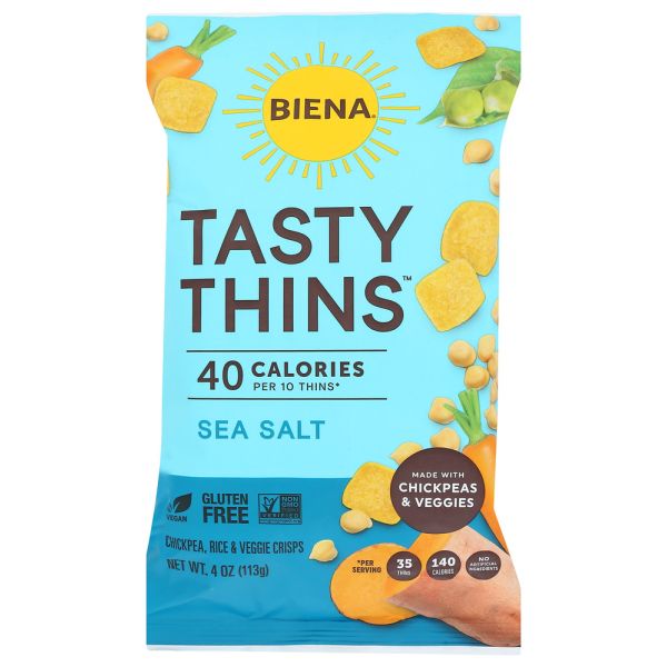 BIENA: Crisps Tasty Thins Sea Sl, 4 OZ