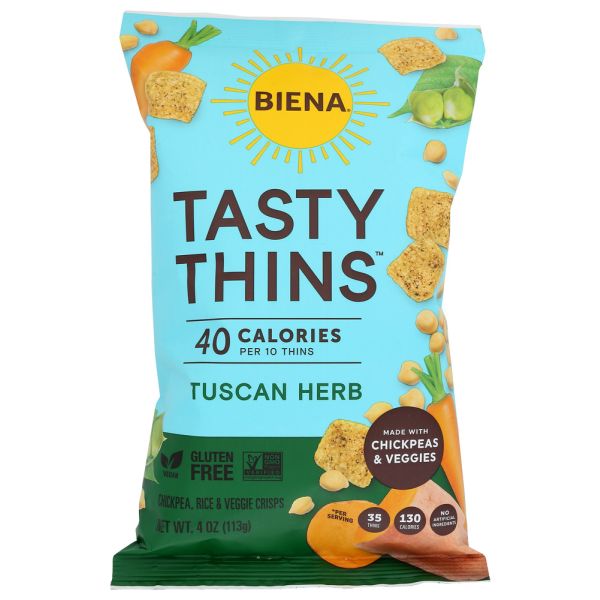 BIENA: Crisps Tasty Thins Tus Hb, 4 OZ