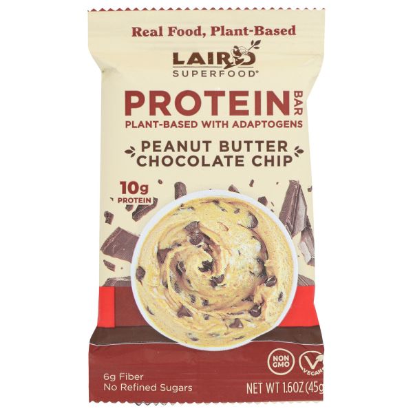 LAIRD SUPERFOOD: Peanut Butter Chocolate Chip Protein Bar, 1.6 OZ