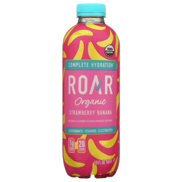 ROAR BEVERAGES: Complete Hydration Strawberry Banana, 18 fo