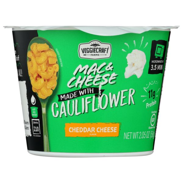 VEGGIECRAFT FARMS: Mac & Cheese Made with Cauliflower Cup, 2.05 oz