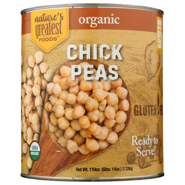 NATURES GREATEST FOODS: Chick Peas Organic, 110 OZ