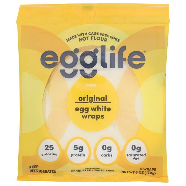 EGGLIFE: Origial Egg White Wraps, 6 ea
