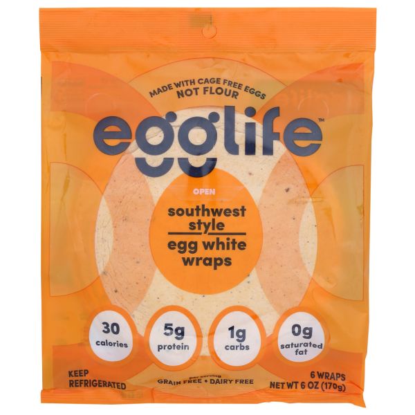 EGGLIFE: Southwest Style Egg White Wraps, 6 ea