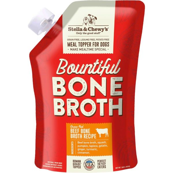 STELLA AND CHEWYS: Bountiful Bone Broth Grass Fed Beef Recipe For Dogs, 16 oz