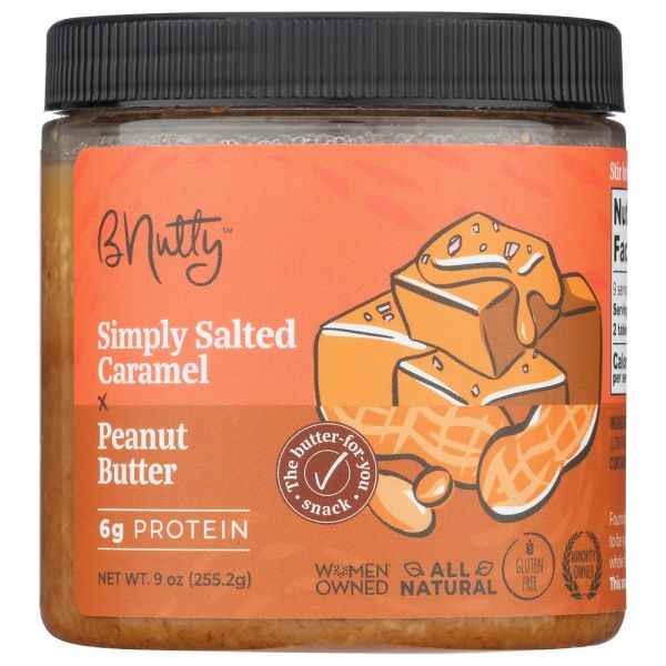 B NUTTY: Simply Salted Caramel Peanut Butter, 9 oz