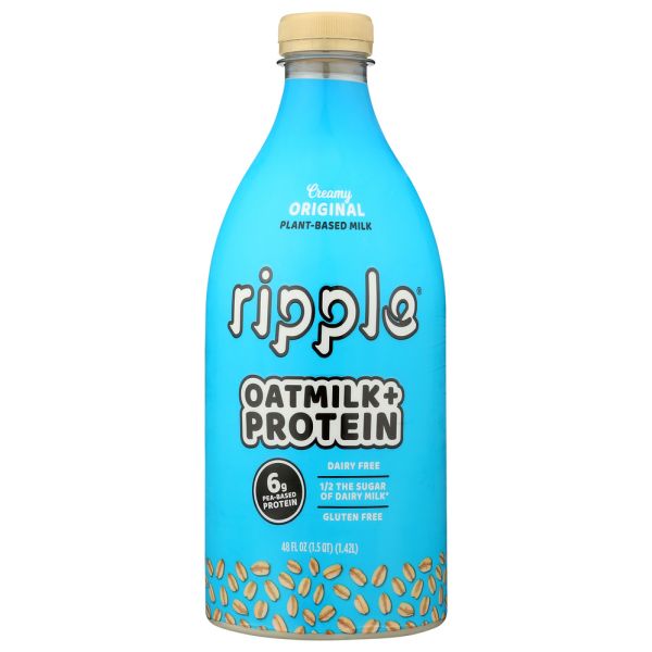RIPPLE: Oatmilk Plus Protein Plant Based Milk, 48 oz