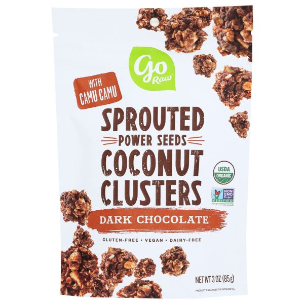 GO RAW: Sprouted Seed Clusters Dark Chocolate, 3 oz