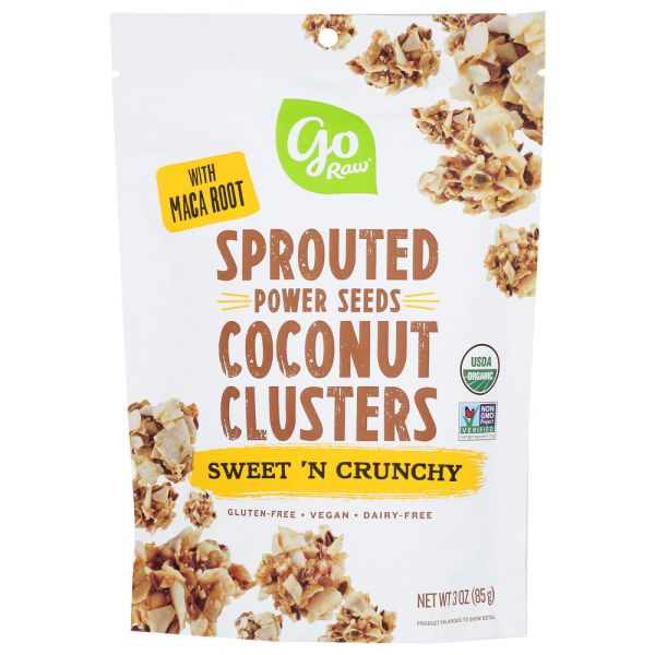 GO RAW: Sprouted Coconut Clusters Sweet N Crunchy, 3 oz
