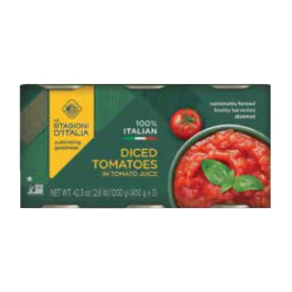 LE STAGIONI D'ITALIA: Italian Diced Tomatoes 3pk, 42.3 oz